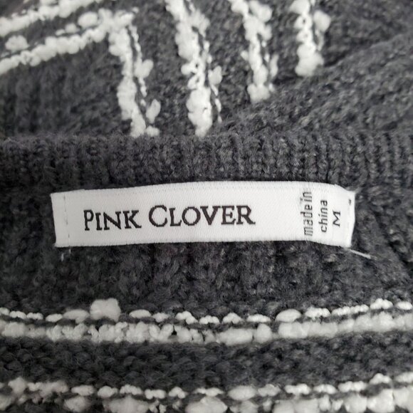 Pink Clover Quad Striped Knit Open Front Cardigan w/ Pockets Grey Size M New - Picture 10 of 11